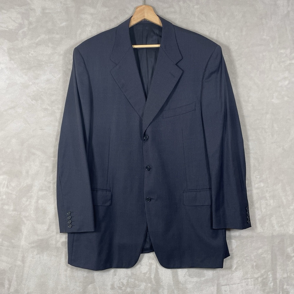 Canali Blazer Sport Coat Jacket Mens 46 XL Made in ITALY Wool 3 Button Stripe